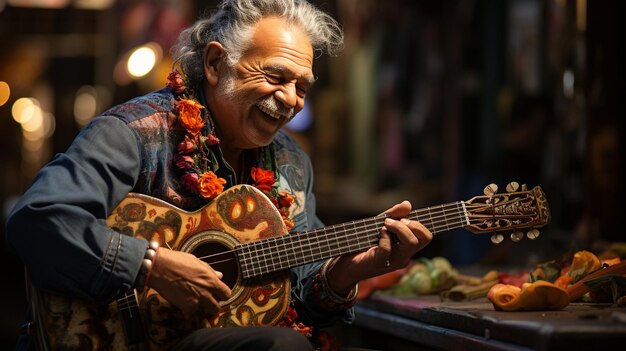 A Street Performer Playing Traditional Wallpaper