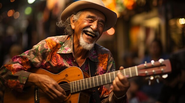 A Street Performer Playing Traditional Wallpaper