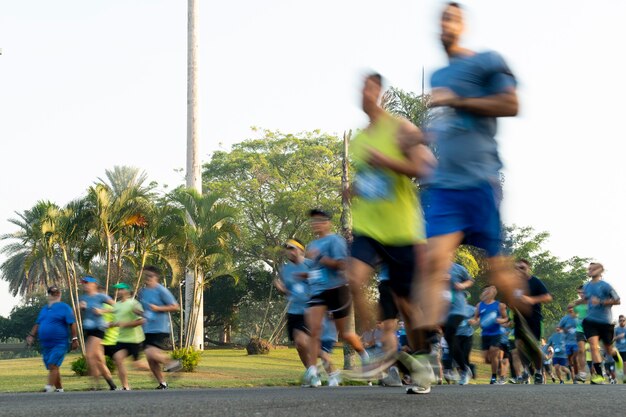 Street runner in motion blur