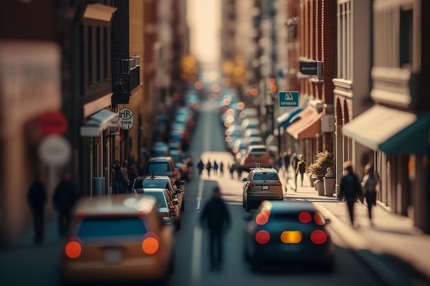 A street scene with a sign that says " no parking ".