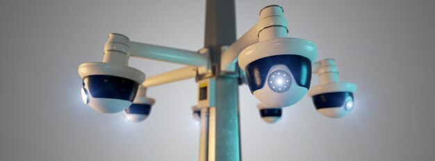 Street security cctv camera isolated on - 3d rendering