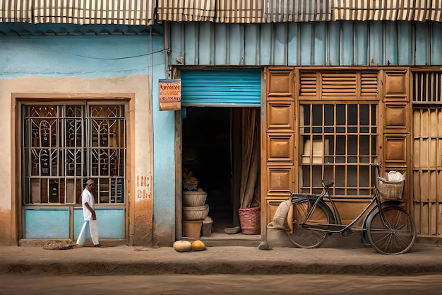 street shops sorefront in a latin american country