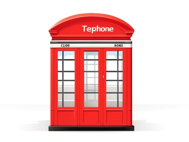 Street side scene with red telephone box scene isolated vector AI_Generated