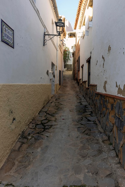 Street of typical Andalusian town in the province of Malaga Jimena de libar