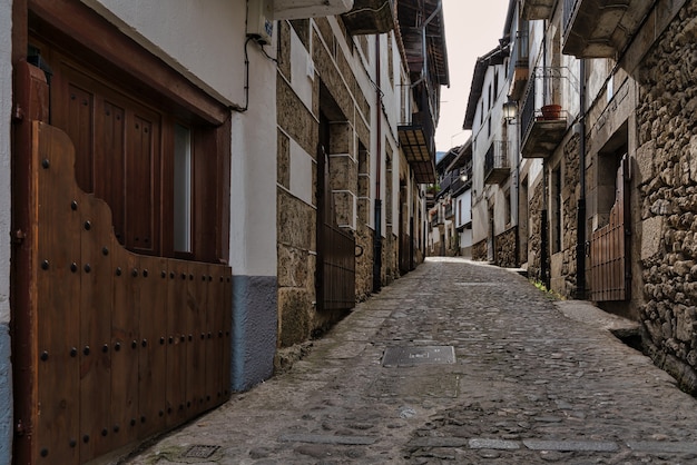 Street in the typical village of Candelario in Salamanca, Spain.