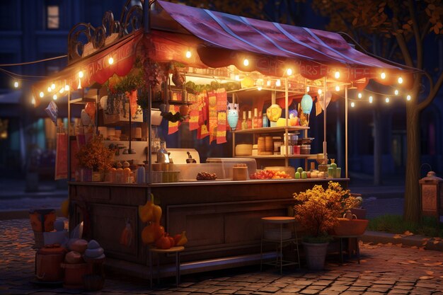 Premium AI Image | A street vendor preparing delicious snacks under t