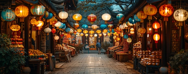 A Street Vendor Selling Handmade Lunar New Year Wallpaper