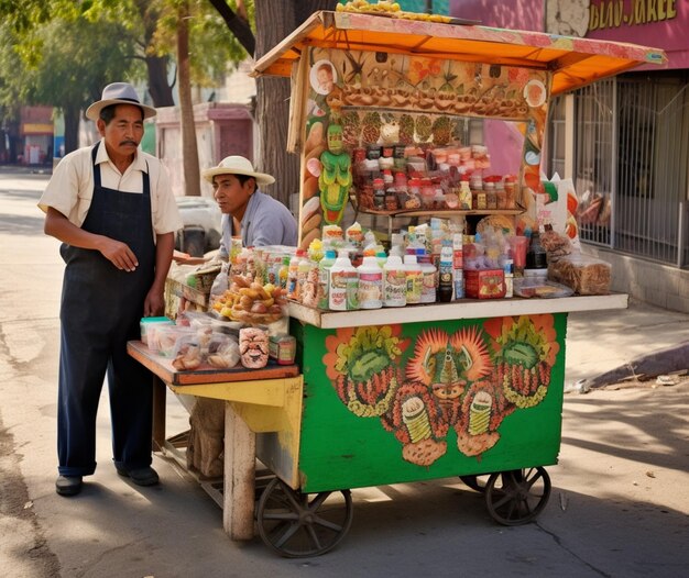 Street vendors selling homemade Mexican treats