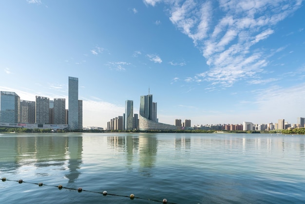 Street view of Hefei Financial District China