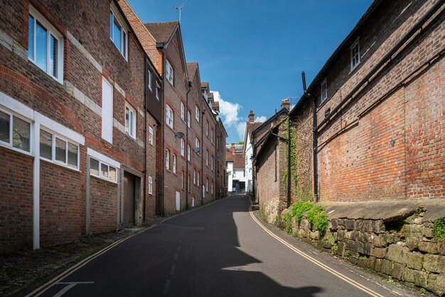 Street view of Hermitage Lane in the town of East Grinstead, West Sussex, UK