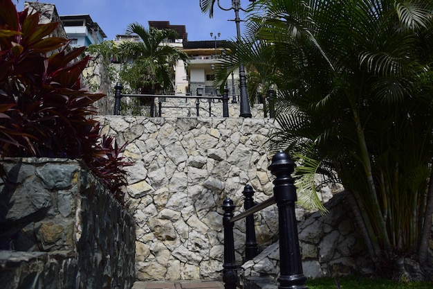 Street view in historic Las Penas neighborhood in Guayaquil