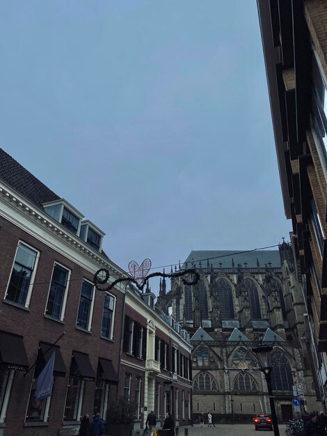 Street view of the old buildings of Utrecht