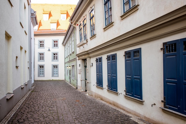 Street view at the old town of Erfurt city, Germany