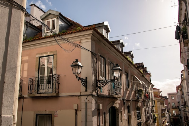 Street view of old town in Lisbon Portugal Lisbon is the capital and largest city of Portugal