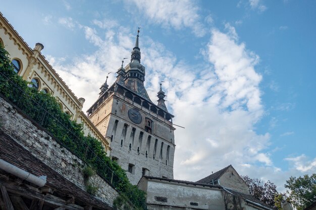 Street view in Sighisoara, medieval town of Transylvania, RomaniaÂ 