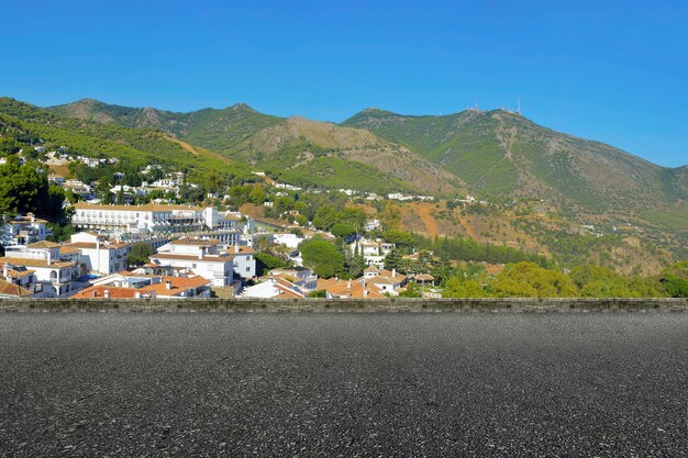 Street view with the city on the hill