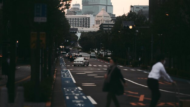 Photo the street where you can see the national diet building in japan