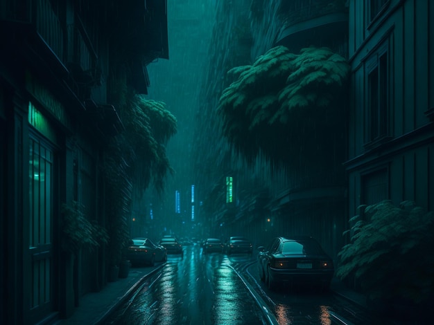 street with matrix movie Vibes