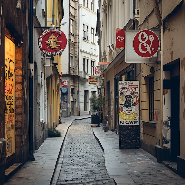 A street with a sign that says br & co.