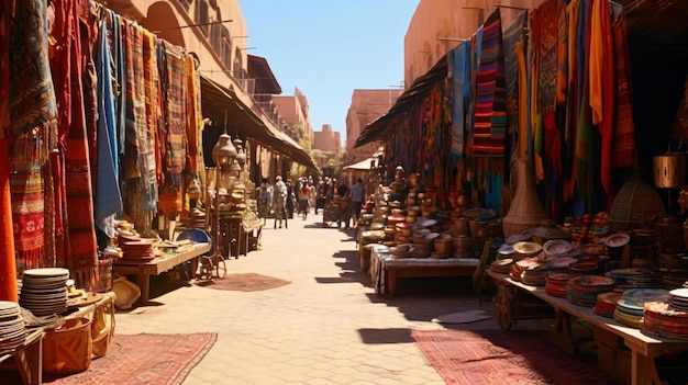 a street with tables and chairs