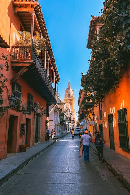 Photo streets of cartagena in colombia