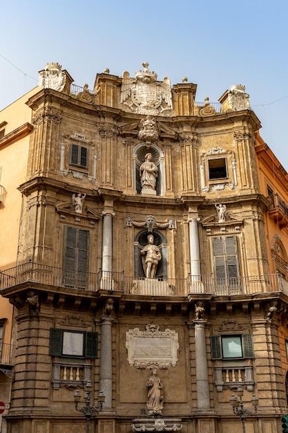 Streets of the city of palermo sicily italy in summer