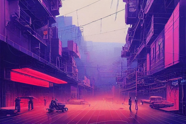 Vibrant Cyberpunk Street Live Wallpaper - free download