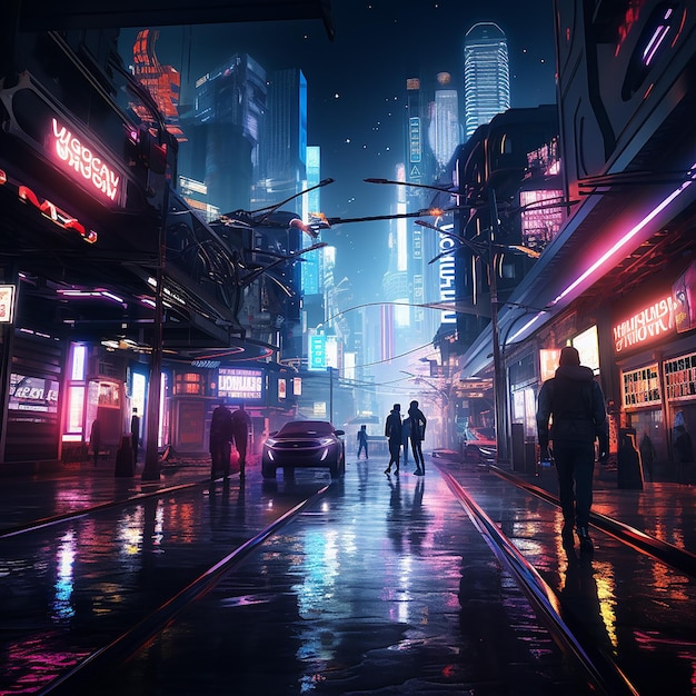 AI Generated Aesthetic cyberpunk style city street at night Wallpaper Mobile  (15) - Photo #718 -  - Free Stock Photos , Copyright Free &  Unlimited Downloads