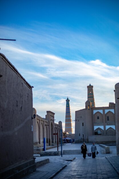 Photo streets in the historical place khiva the khoresm agricultural oasis citadel