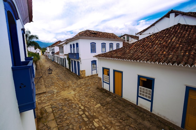 역사적인 마을 Paraty 브라질의 거리