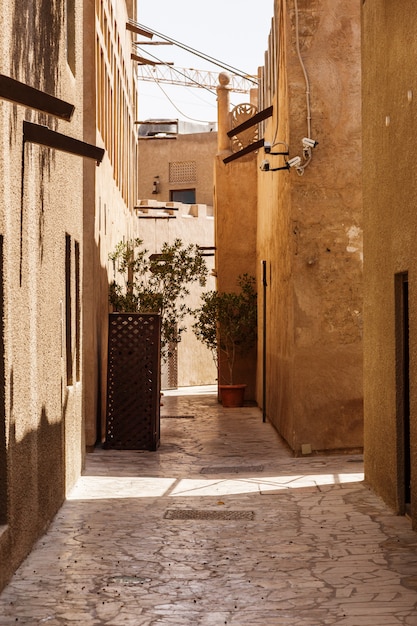 Streets and houses of the old city of Dubai