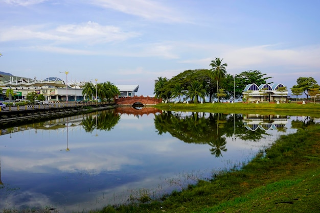 streets and houses town of Kuah of Langkawi island in Malaysia