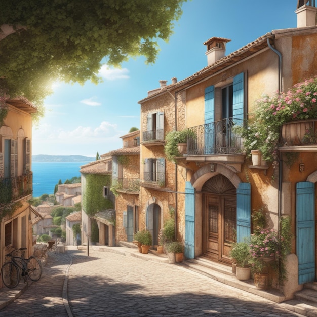 Streets of Italy beautiful cinematic View with a beach behind