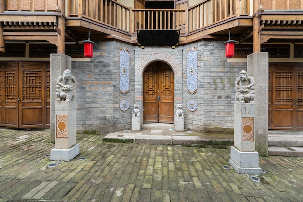 Photo streets of nanshan ancient town in chongqing