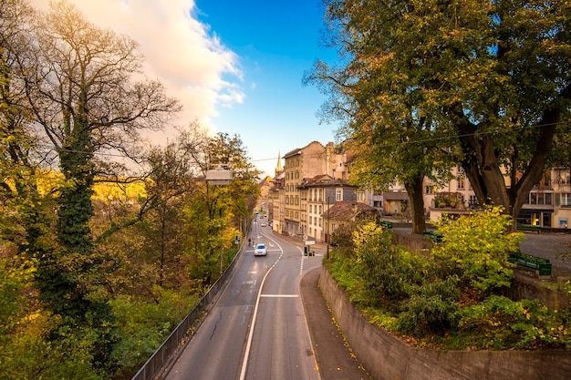  Streets in the old medieval city of Bern, Switzerland.  