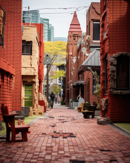 streets with old architecture built with red bricks