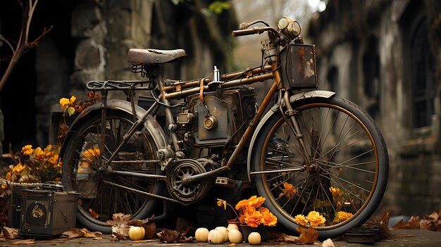 Streets with old bicycles