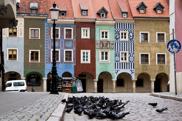 Streets of Wroclaw in daylight, Poland.