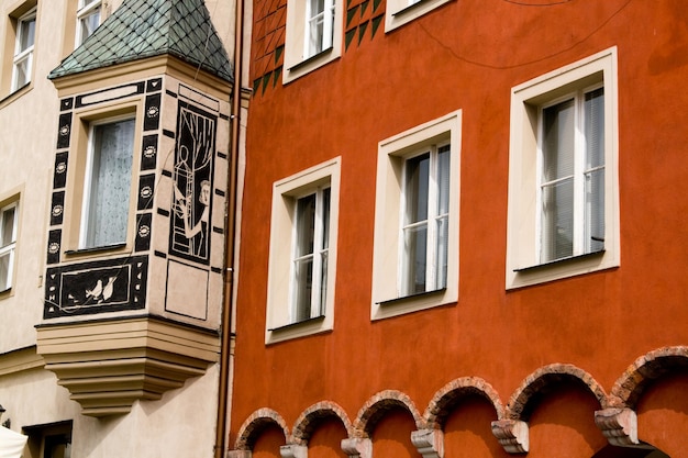 Streets of Wroclaw in daylight, Poland.