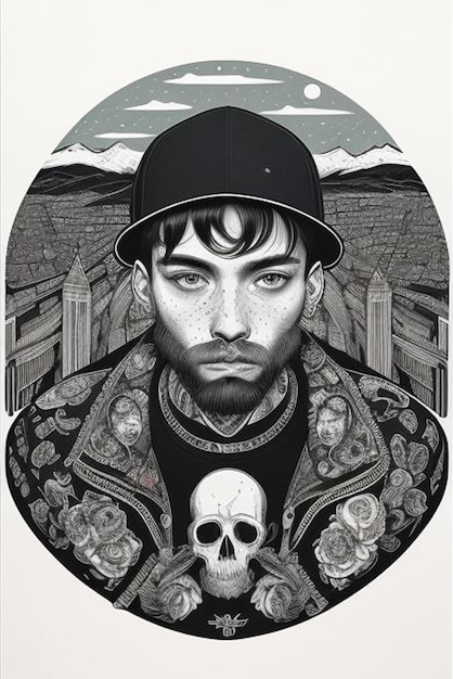 Streetwear Model Illustration ink style illustration