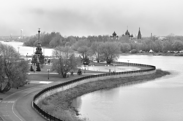 Strelka Park on the banks of rivers