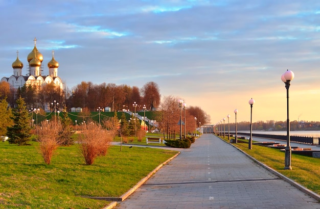 Strelka Park on the river bank