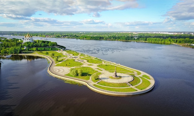 Strelka park in Yaroslavl Russia