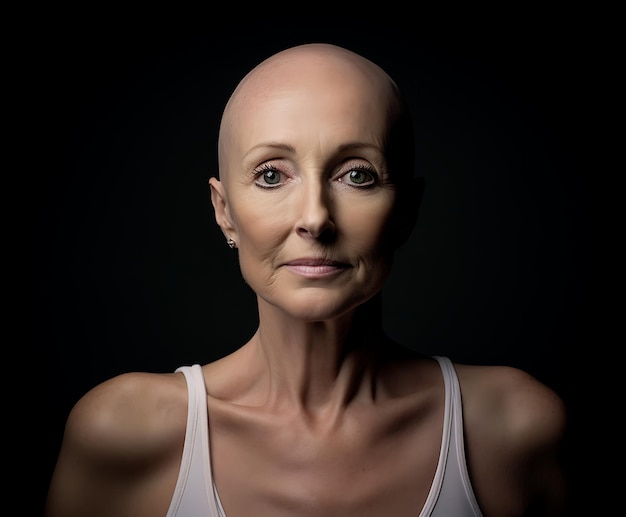 Photo strength in battle a woman's journey through oncology care on world cancer day ai generated