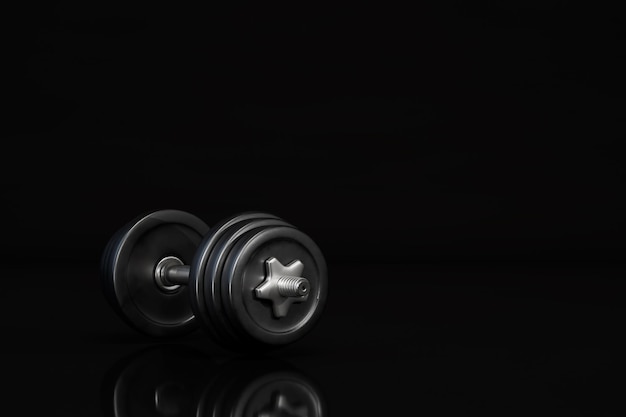 Strength exercises with a barbell the barbell is black on a\
black background copy paste copy space