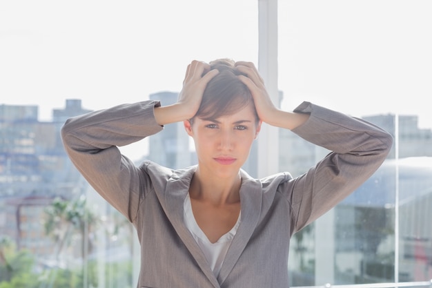 Stressed businesswoman