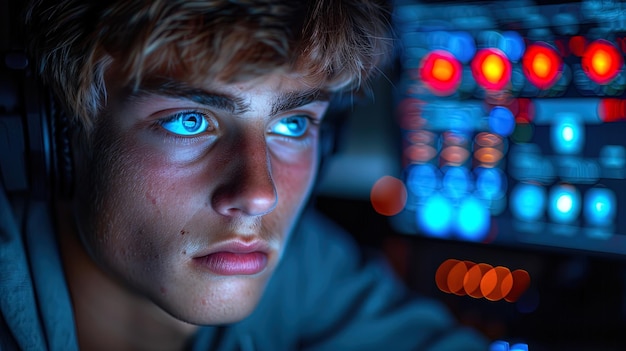 Stressed employee stares at computer screen with furrowed brow trying to meet tight deadlines