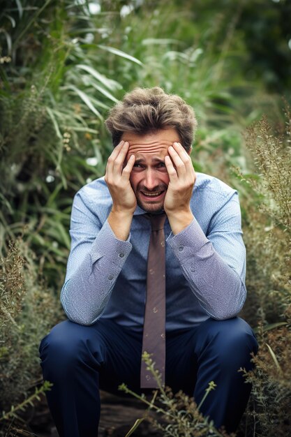 写真 ストレスを感じている人