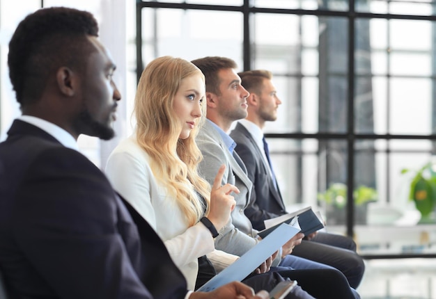 Stressful people waiting for job interview