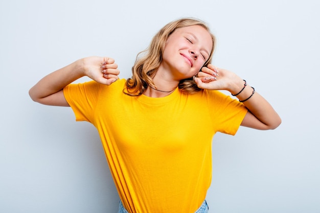 Stretching arms relaxed position